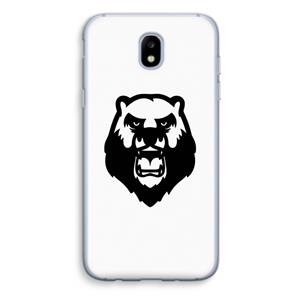 CaseCompany Angry Bear (white): Samsung Galaxy J5 (2017) Transparant Hoesje