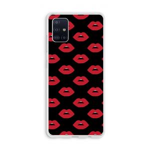 CaseCompany Lips: Galaxy A51 4G Transparant Hoesje