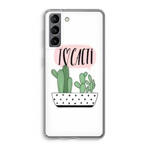CaseCompany I love cacti: Samsung Galaxy S21 Transparant Hoesje