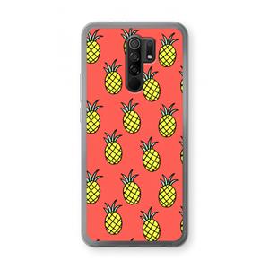 CaseCompany Ananas: Xiaomi Redmi 9 Transparant Hoesje