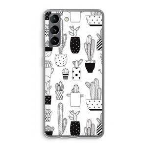 CaseCompany Cactusmotief: Samsung Galaxy S21 Transparant Hoesje