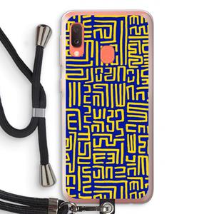 CaseCompany Majorelle Blue Print: Samsung Galaxy A20e Transparant Hoesje met koord