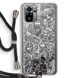 CaseCompany Vexx City #2: Xiaomi Redmi Note 10S Transparant Hoesje met koord