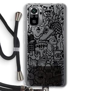 CaseCompany Vexx Black Mixtape: Xiaomi Redmi Note 10S Transparant Hoesje met koord