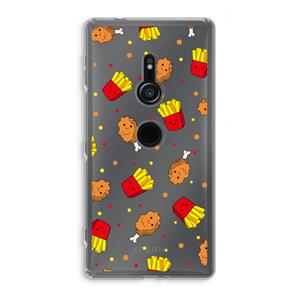 CaseCompany Chicken 'n Fries: Sony Xperia XZ2 Transparant Hoesje