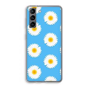 CaseCompany Margrietjes: Samsung Galaxy S21 Transparant Hoesje