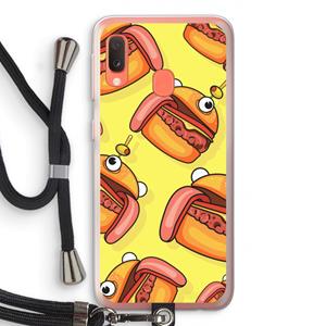 CaseCompany Hamburger: Samsung Galaxy A20e Transparant Hoesje met koord