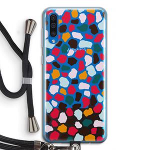 CaseCompany Colored Giraffe: Samsung Galaxy A50 Transparant Hoesje met koord