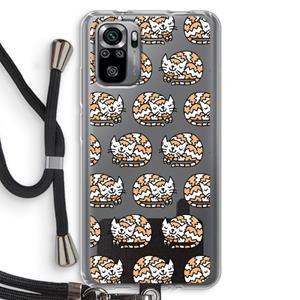 CaseCompany Slapende poes: Xiaomi Redmi Note 10S Transparant Hoesje met koord