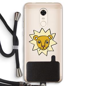 CaseCompany Kleine leeuw: Xiaomi Redmi 5 Transparant Hoesje met koord