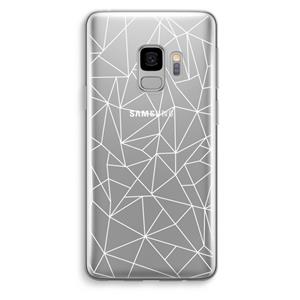 CaseCompany Geometrische lijnen wit: Samsung Galaxy S9 Transparant Hoesje