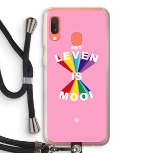 CaseCompany Het Leven Is Mooi: Samsung Galaxy A20e Transparant Hoesje met koord