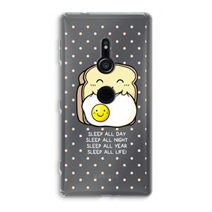 CaseCompany Sleep All Day: Sony Xperia XZ2 Transparant Hoesje