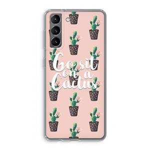 CaseCompany Cactus quote: Samsung Galaxy S21 Transparant Hoesje