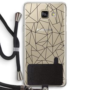 CaseCompany Geometrische lijnen zwart: Samsung Galaxy A5 (2016) Transparant Hoesje met koord