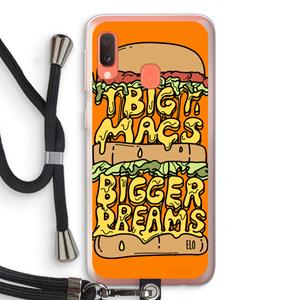 CaseCompany Big Macs Bigger Dreams: Samsung Galaxy A20e Transparant Hoesje met koord