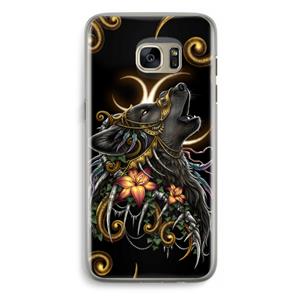 CaseCompany Huilende Wolf: Samsung Galaxy S7 Edge Transparant Hoesje
