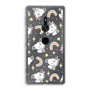 CaseCompany Rainbow Unicorn: Sony Xperia XZ2 Transparant Hoesje