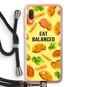 CaseCompany Eat Balanced: Samsung Galaxy A20e Transparant Hoesje met koord
