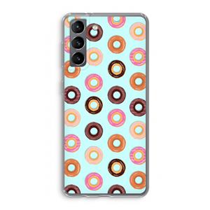 CaseCompany Donuts: Samsung Galaxy S21 Transparant Hoesje