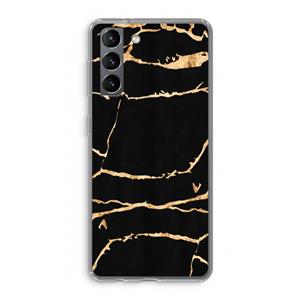 CaseCompany Gouden marmer: Samsung Galaxy S21 Transparant Hoesje