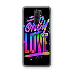 CaseCompany Only Love: Xiaomi Redmi 9 Transparant Hoesje