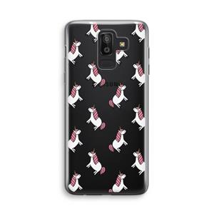 CaseCompany Eenhoorns overal: Samsung Galaxy J8 (2018) Transparant Hoesje