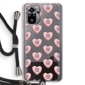 CaseCompany Chicks before dicks: Xiaomi Redmi Note 10S Transparant Hoesje met koord
