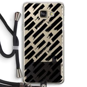 CaseCompany Zwarte vegen: Samsung Galaxy A5 (2016) Transparant Hoesje met koord