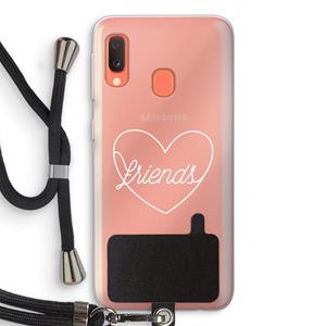 CaseCompany Friends heart pastel: Samsung Galaxy A20e Transparant Hoesje met koord