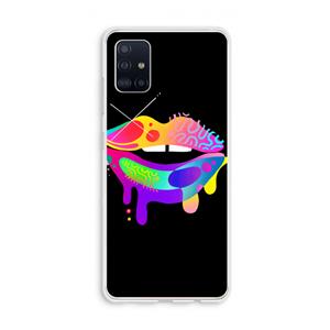 CaseCompany Lip Palette: Galaxy A51 4G Transparant Hoesje