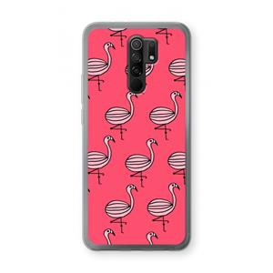 CaseCompany Flamingo: Xiaomi Redmi 9 Transparant Hoesje