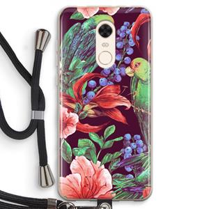CaseCompany Papegaaien: Xiaomi Redmi 5 Transparant Hoesje met koord