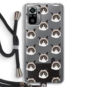CaseCompany It's a Purrr Case: Xiaomi Redmi Note 10S Transparant Hoesje met koord