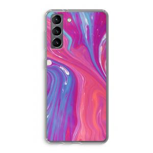 CaseCompany Paarse stroom: Samsung Galaxy S21 Transparant Hoesje