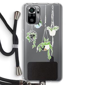 CaseCompany Hang In There: Xiaomi Redmi Note 10S Transparant Hoesje met koord