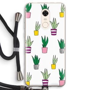 CaseCompany Sanseveria: Xiaomi Redmi 5 Transparant Hoesje met koord