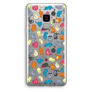 CaseCompany Kleurrijke katten: Samsung Galaxy S9 Transparant Hoesje