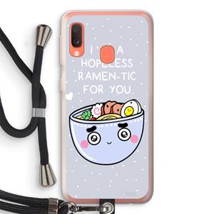 CaseCompany I'm A Hopeless Ramen-Tic For You: Samsung Galaxy A20e Transparant Hoesje met koord