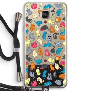 CaseCompany Kleurrijke katten: Samsung Galaxy A5 (2016) Transparant Hoesje met koord