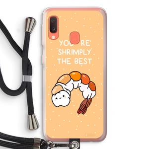 CaseCompany You're Shrimply The Best: Samsung Galaxy A20e Transparant Hoesje met koord