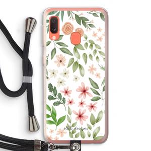 CaseCompany Botanical sweet flower heaven: Samsung Galaxy A20e Transparant Hoesje met koord