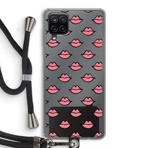 CaseCompany Lipjes: Samsung Galaxy A12 Transparant Hoesje met koord