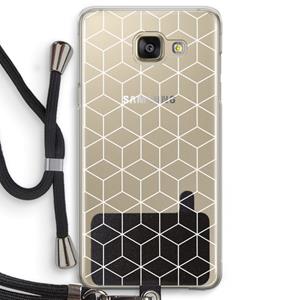 CaseCompany Zwart-witte kubussen: Samsung Galaxy A5 (2016) Transparant Hoesje met koord