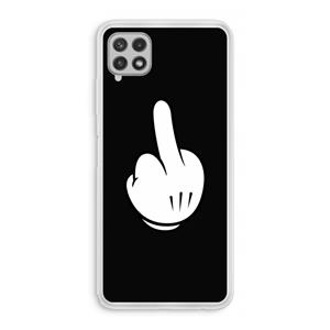 CaseCompany Middle finger black: Samsung Galaxy A22 4G Transparant Hoesje