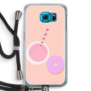 CaseCompany Donut: Samsung Galaxy S6 Transparant Hoesje met koord