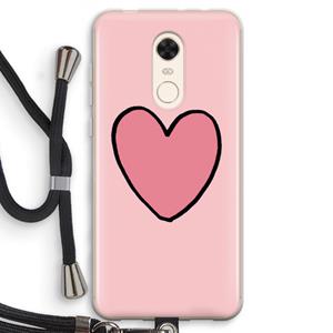 CaseCompany Hartje: Xiaomi Redmi 5 Transparant Hoesje met koord
