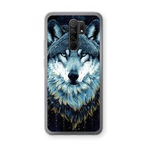CaseCompany Darkness Wolf: Xiaomi Redmi 9 Transparant Hoesje