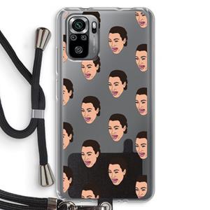 CaseCompany Ugly Cry Call: Xiaomi Redmi Note 10S Transparant Hoesje met koord