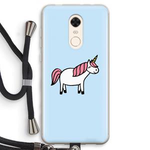 CaseCompany Eenhoorn: Xiaomi Redmi 5 Transparant Hoesje met koord